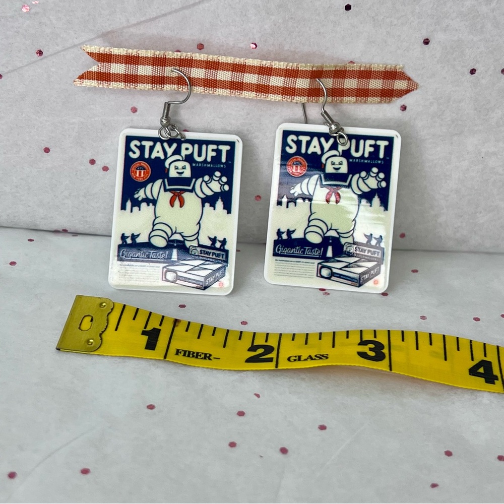 Stay Puft Ghost Busters Pierced Earrings